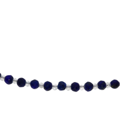 SELECT JEWELRY セレクトジュエリー 水晶 クリスタル ラピスラズリ 3連 ネックレス SV レディース 中古