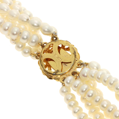 SELECT JEWELRY セレクトジュエリー 淡水パール 真珠 6連 ネックレス SV レディース 中古