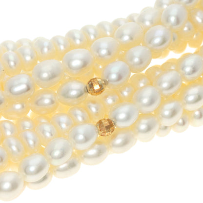 SELECT JEWELRY セレクトジュエリー 淡水パール 真珠 6連 ネックレス SV レディース 中古