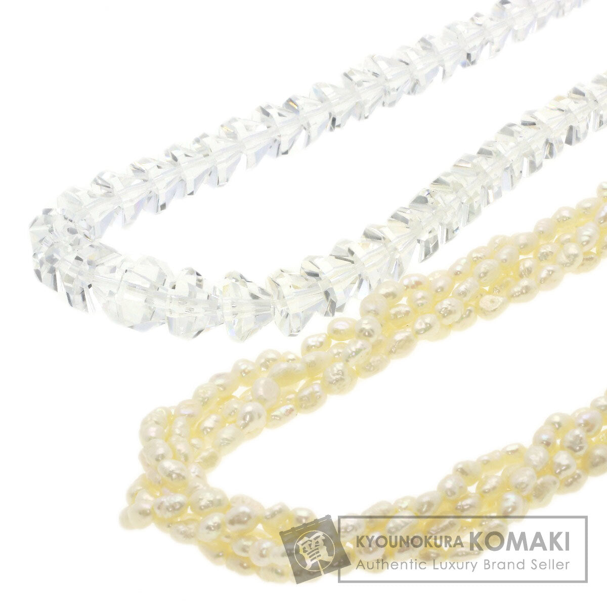 SELECT JEWELRY セレクトジュエリー 水晶 クリスタル・淡水パール 真珠 2点セット ネックレス SV レディース 中古