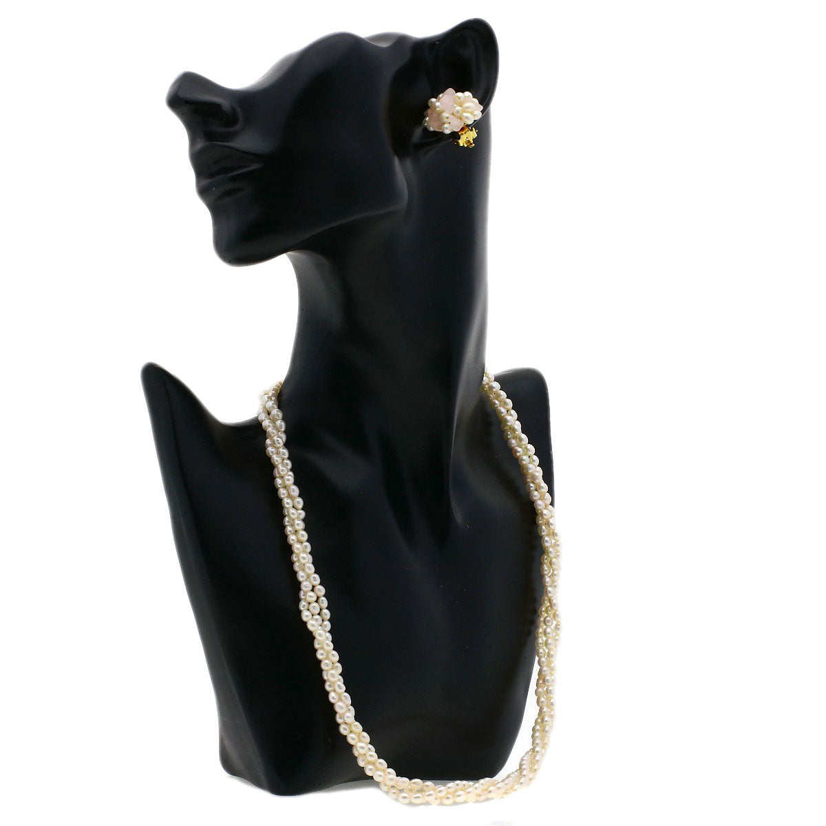 SELECT JEWELRY セレクトジュエリー 淡水パール 真珠 イヤリング ブレスレット3点セット ネックレス 金属製 レディース 中古