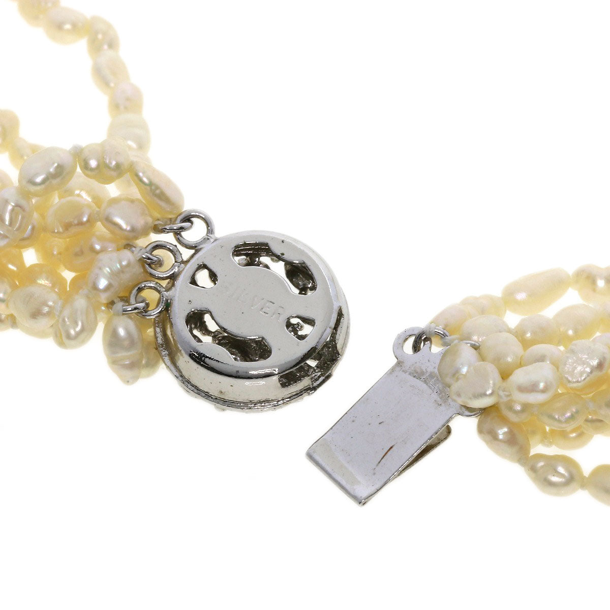 SELECT JEWELRY セレクトジュエリー 淡水パール 真珠 10連　 ネックレス SV レディース 中古