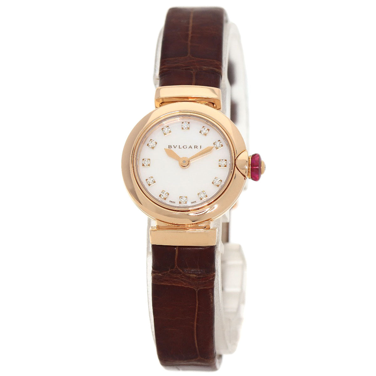 BVLGARI ブルガリ LUP23G ルチェア ダイヤモンド 腕時計 K18PG レディース 中古