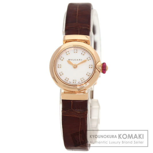 BVLGARI ブルガリ LUP23G ルチェア ダイヤモンド 腕時計 K18PG レディース 中古