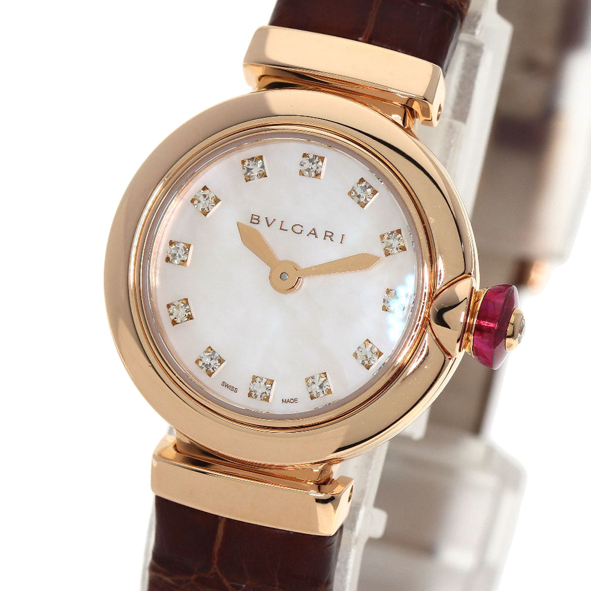 BVLGARI ブルガリ LUP23G ルチェア ダイヤモンド 腕時計 K18PG レディース 中古