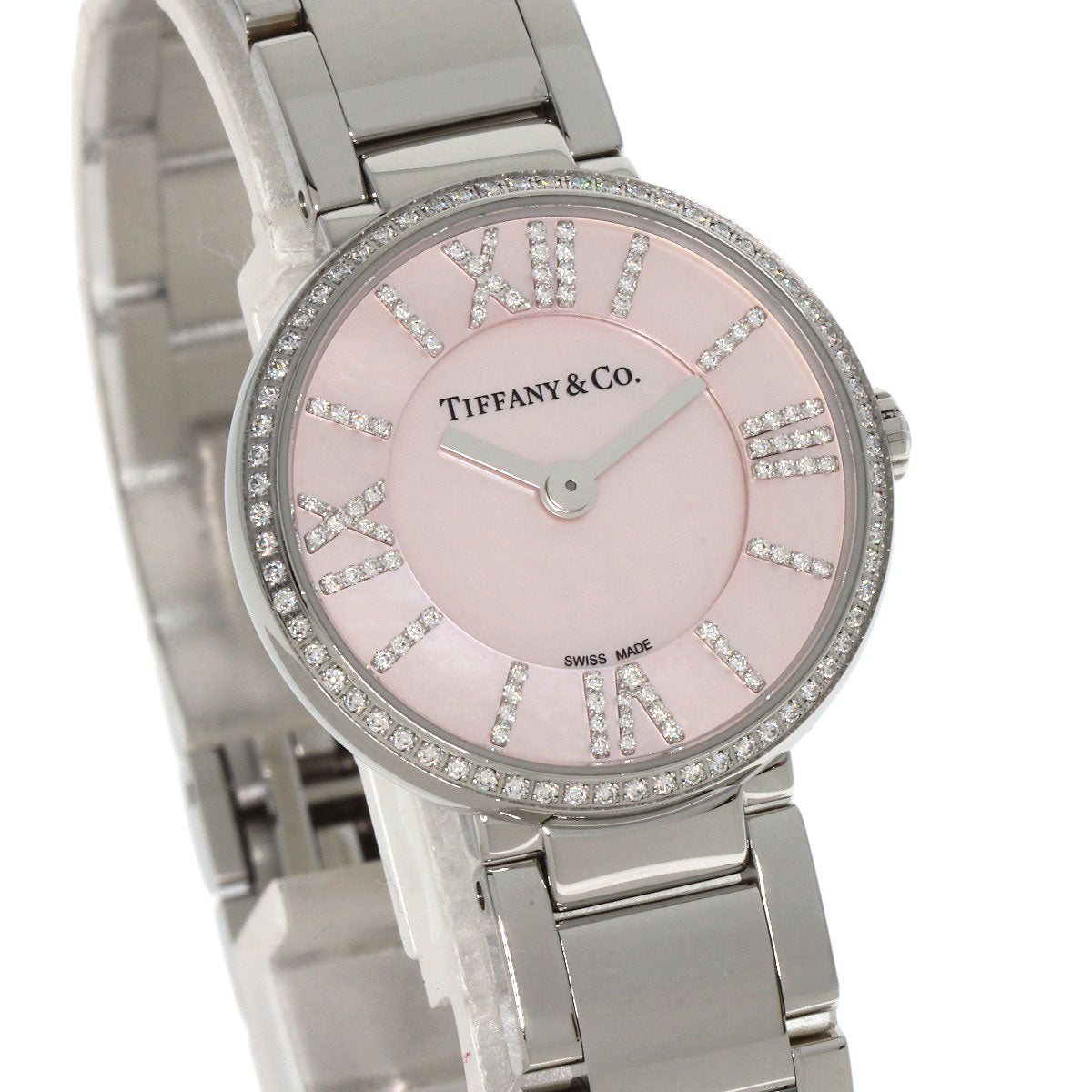 TIFFANY&Co. ティファニー アトラス 2ハンド ダイヤモンド 腕時計 SS レディース 中古