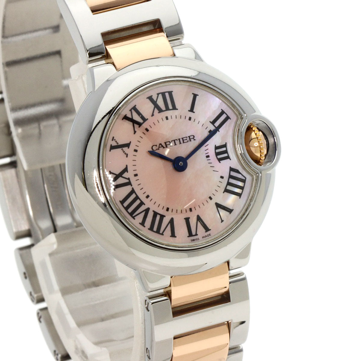 CARTIER カルティエ W6920034 バロンブルー SM 28mm 腕時計 SS レディース 中古