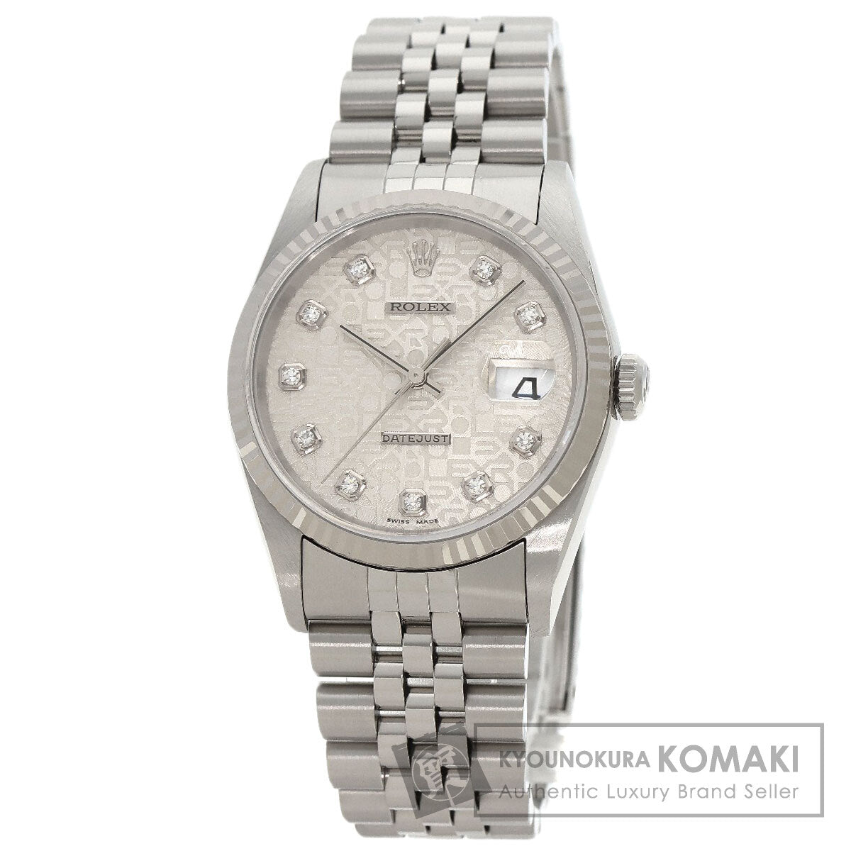 ROLEX ロレックス 16234G デイトジャスト 10P ダイヤモンド 腕時計 SS メンズ 中古