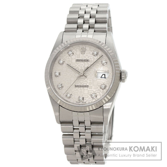 ROLEX ロレックス 16234G デイトジャスト 10P ダイヤモンド 腕時計 SS メンズ 中古