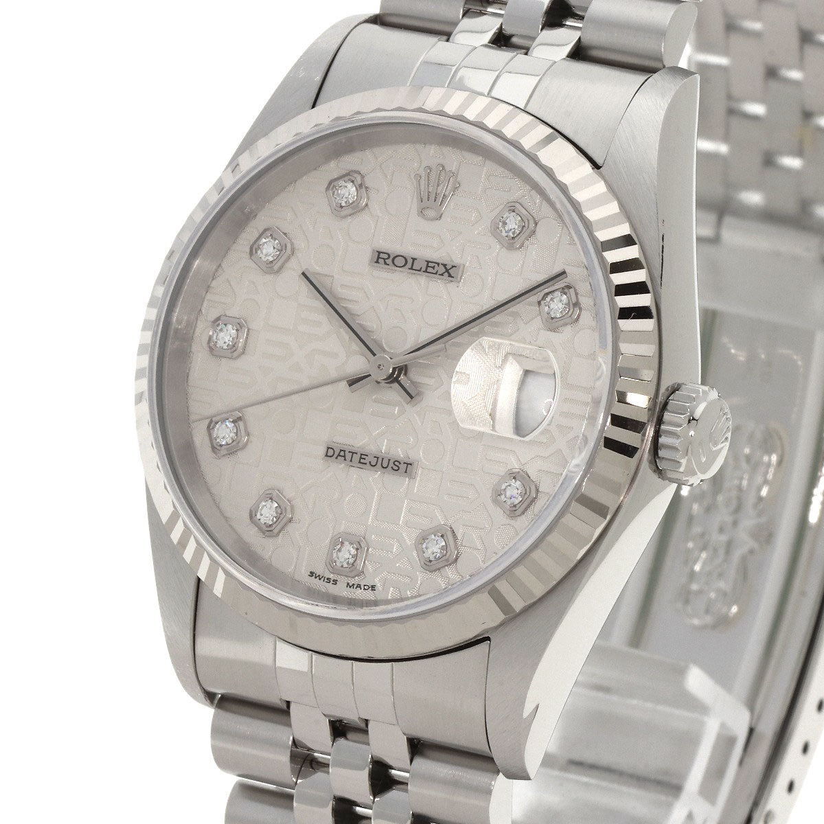 ROLEX ロレックス 16234G デイトジャスト 10P ダイヤモンド 腕時計 SS メンズ 中古