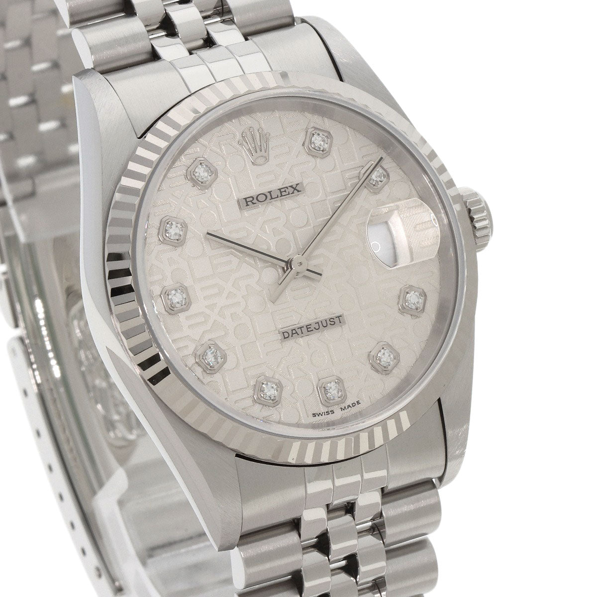 ROLEX ロレックス 16234G デイトジャスト 10P ダイヤモンド 腕時計 SS メンズ 中古