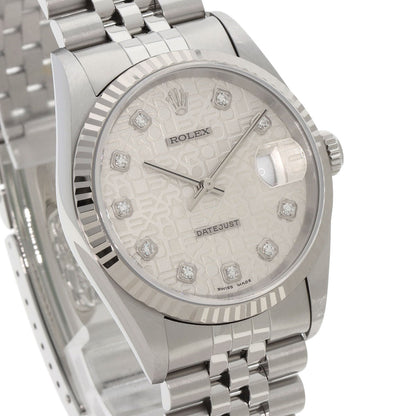 ROLEX ロレックス 16234G デイトジャスト 10P ダイヤモンド 腕時計 SS メンズ 中古
