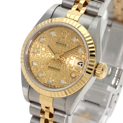 ROLEX ロレックス 69173G デイトジャスト 10P ダイヤモンド 腕時計 SS レディース 中古