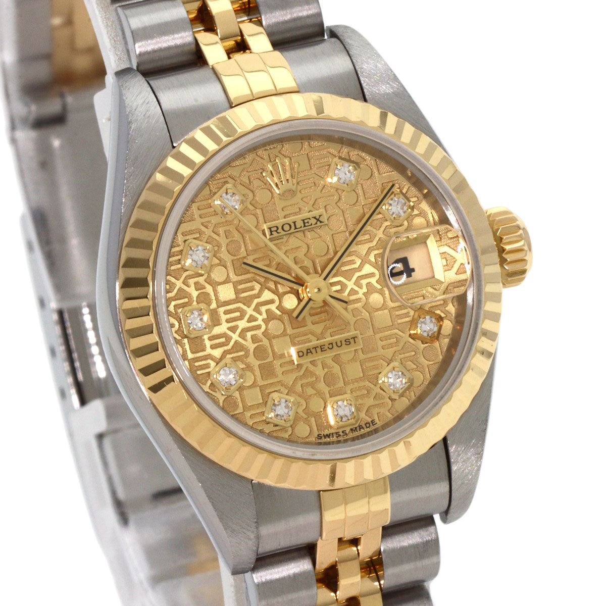 ROLEX ロレックス 69173G デイトジャスト 10P ダイヤモンド 腕時計 SS レディース 中古