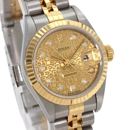 ROLEX ロレックス 69173G デイトジャスト 10P ダイヤモンド 腕時計 SS レディース 中古