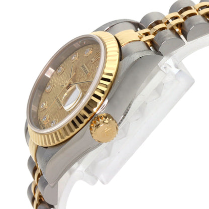 ROLEX ロレックス 69173G デイトジャスト 10P ダイヤモンド 腕時計 SS レディース 中古