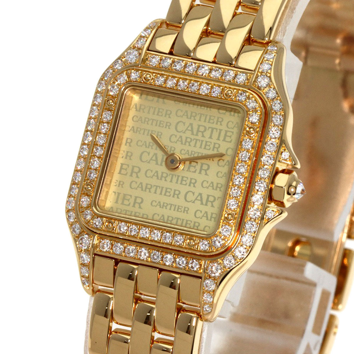 CARTIER カルティエ パンテール SM ダイヤモンド 腕時計 K18YG レディース 中古