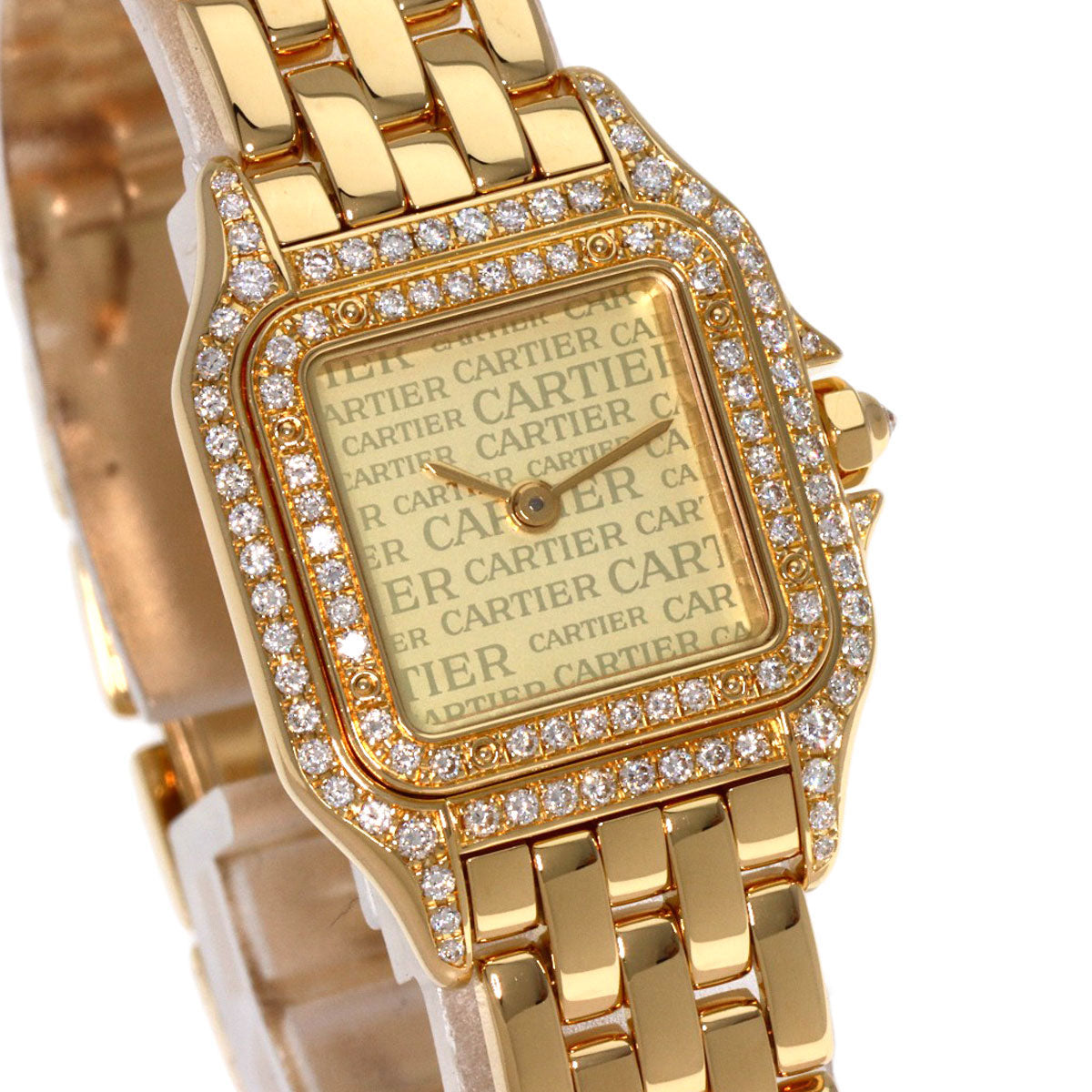 CARTIER カルティエ パンテール SM ダイヤモンド 腕時計 K18YG レディース 中古