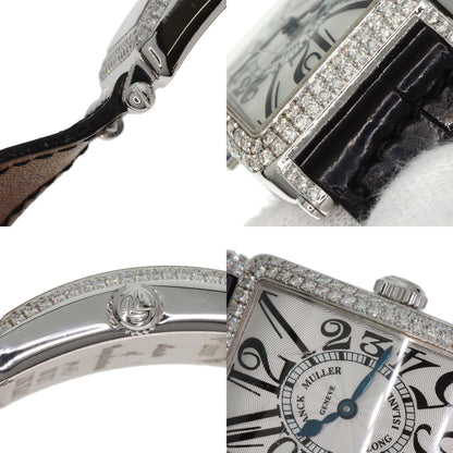 FRANCK MULLER フランクミュラー 902QZD ロングアイランド ベゼルダイヤモンド 腕時計 K18WG レディース 中古