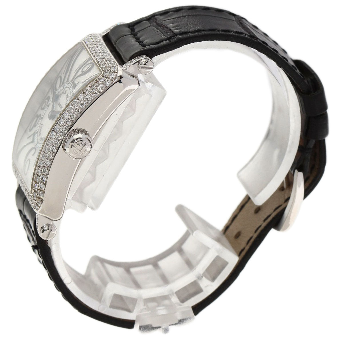 FRANCK MULLER フランクミュラー 902QZD ロングアイランド ベゼルダイヤモンド 腕時計 K18WG レディース 中古