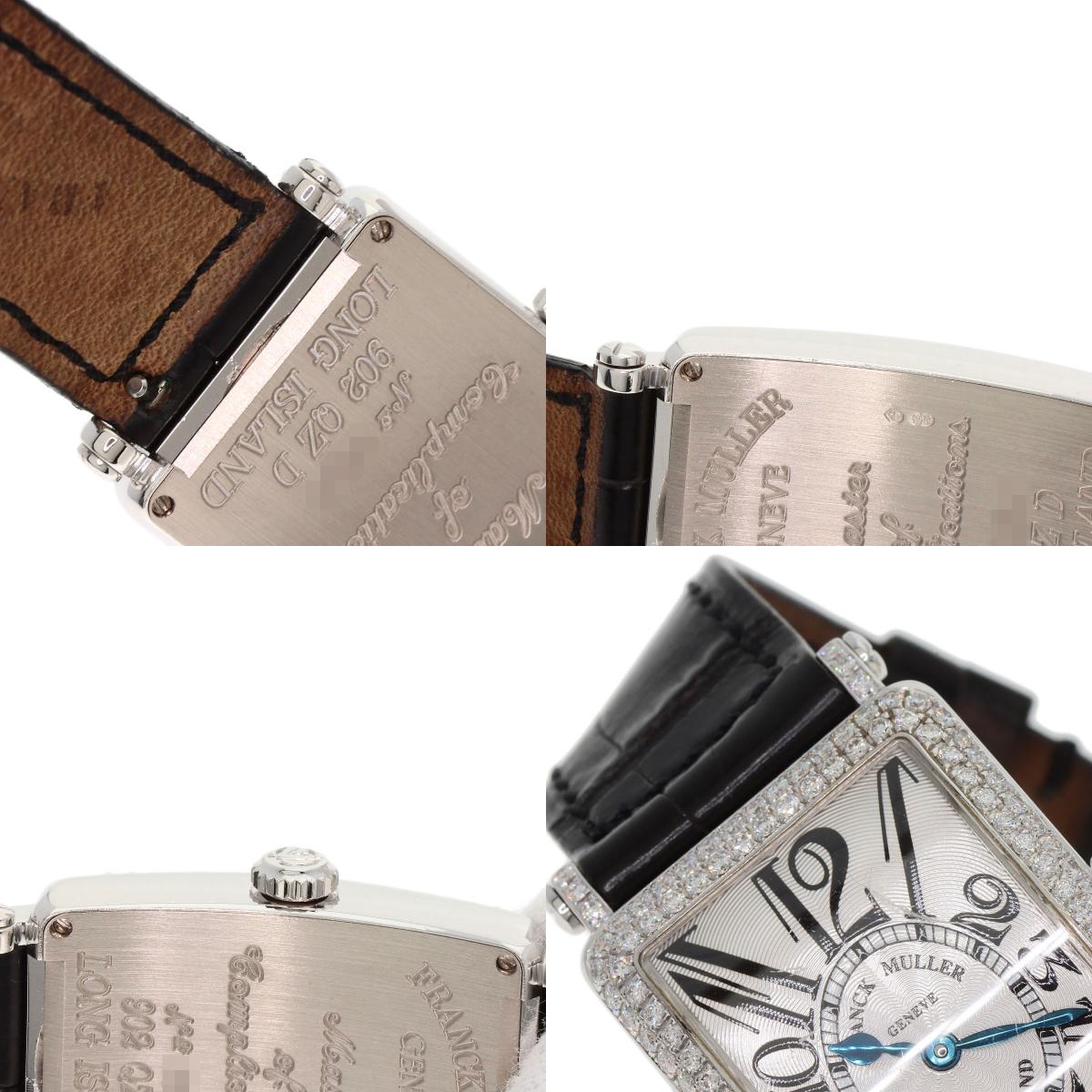 FRANCK MULLER フランクミュラー 902QZD ロングアイランド ベゼルダイヤモンド 腕時計 K18WG レディース 中古