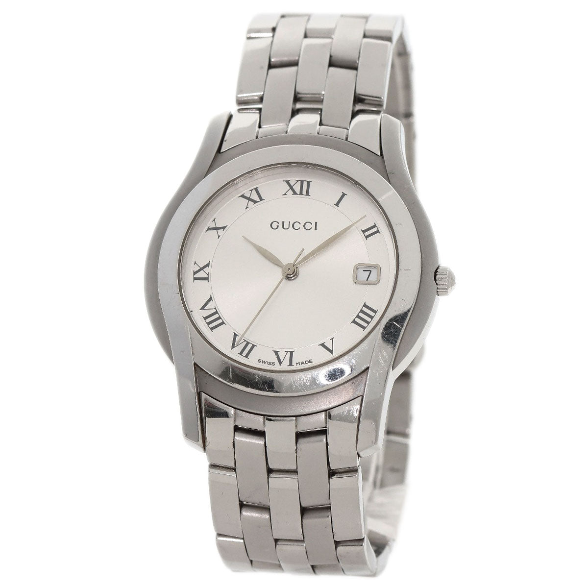GUCCI グッチ 5500M ラウンドフェイス 腕時計 SS メンズ 中古