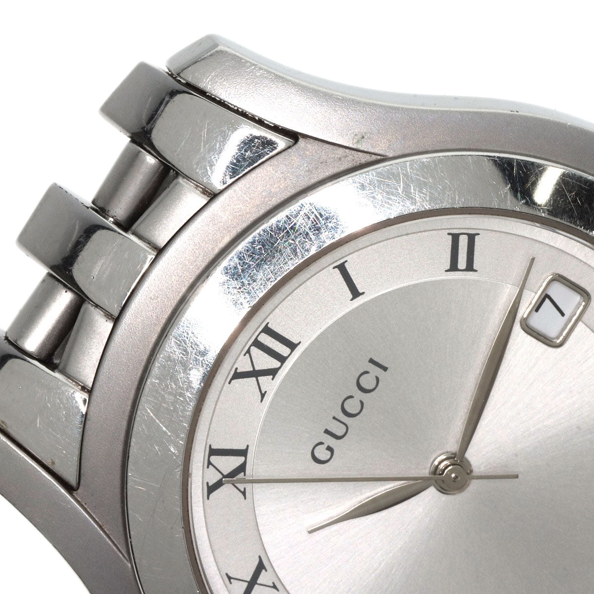 GUCCI グッチ 5500M ラウンドフェイス 腕時計 SS メンズ 中古