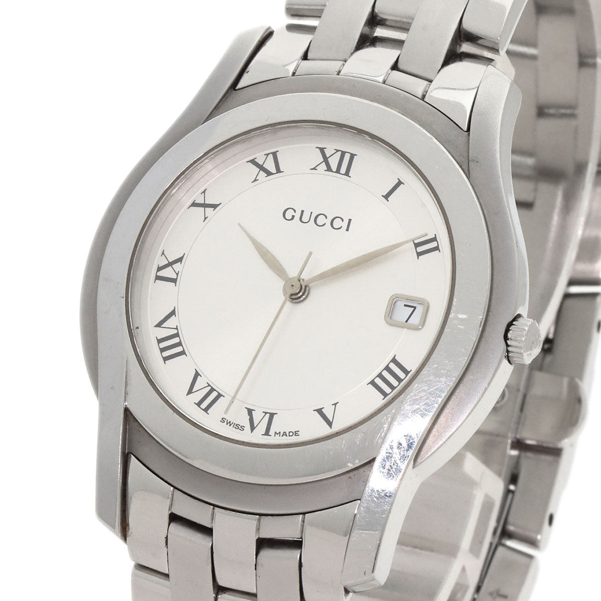 GUCCI グッチ 5500M ラウンドフェイス 腕時計 SS メンズ 中古