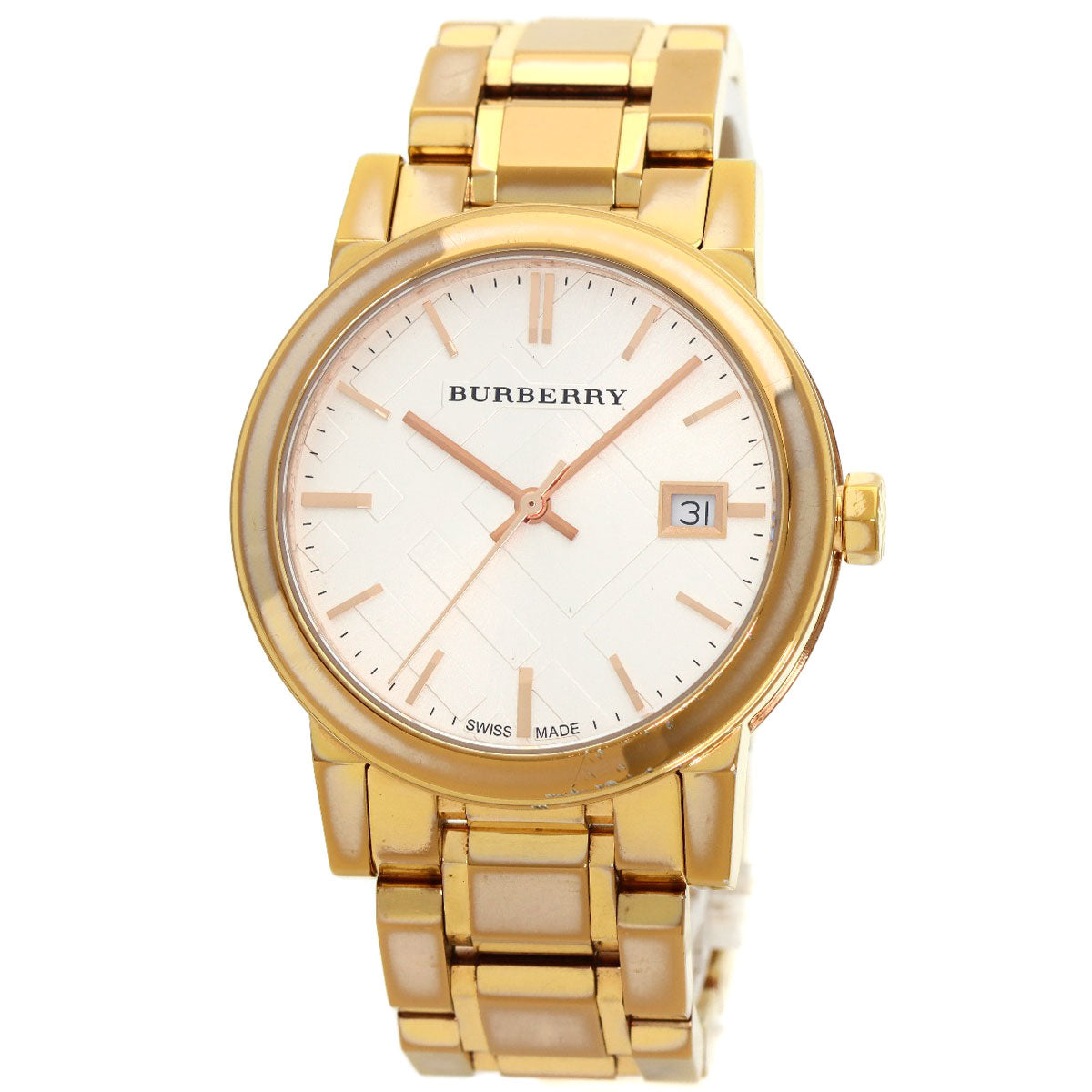 BURBERRY バーバリー BU9104 ラウンドフェイス 腕時計 GP レディース 中古