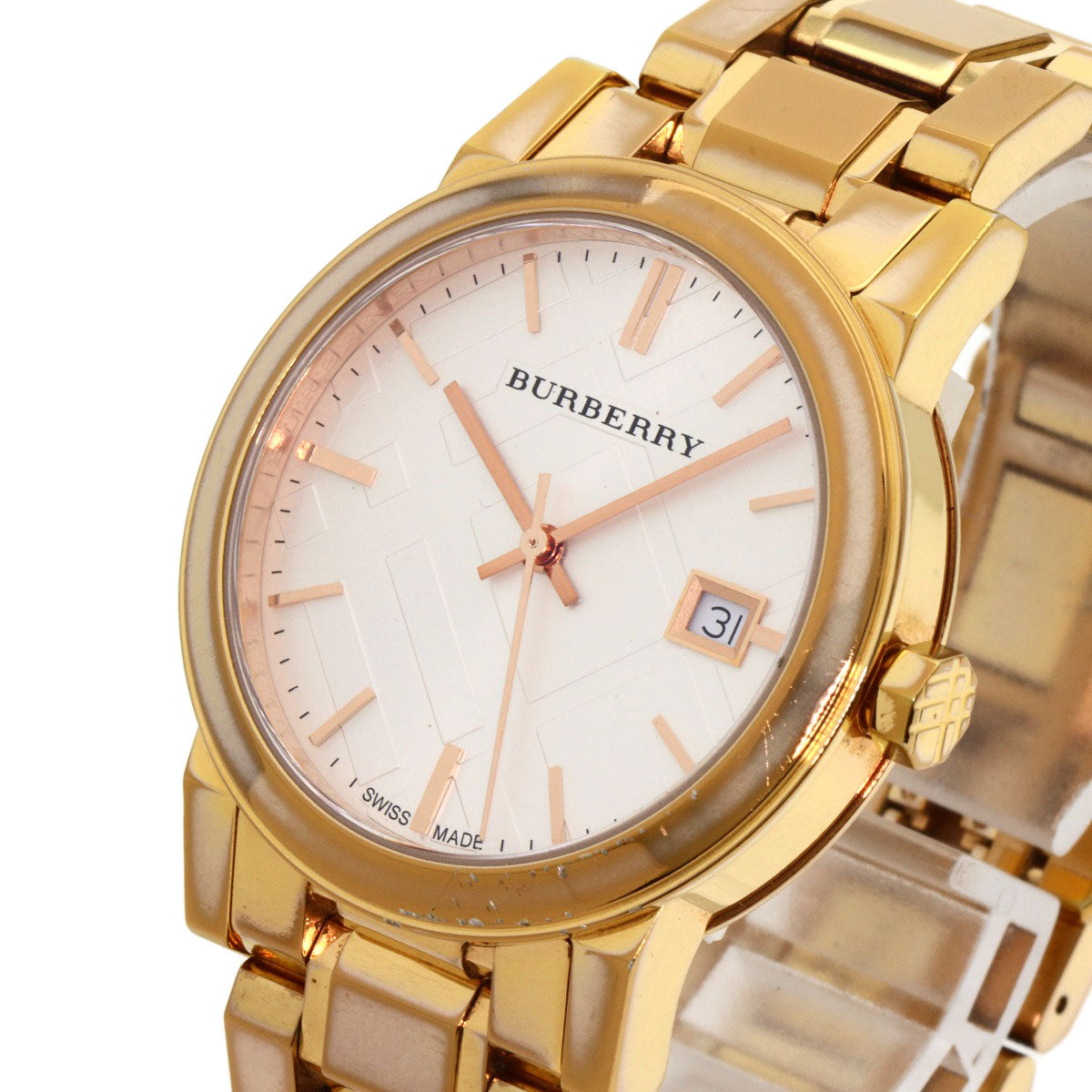 BURBERRY バーバリー BU9104 ラウンドフェイス 腕時計 GP レディース 中古