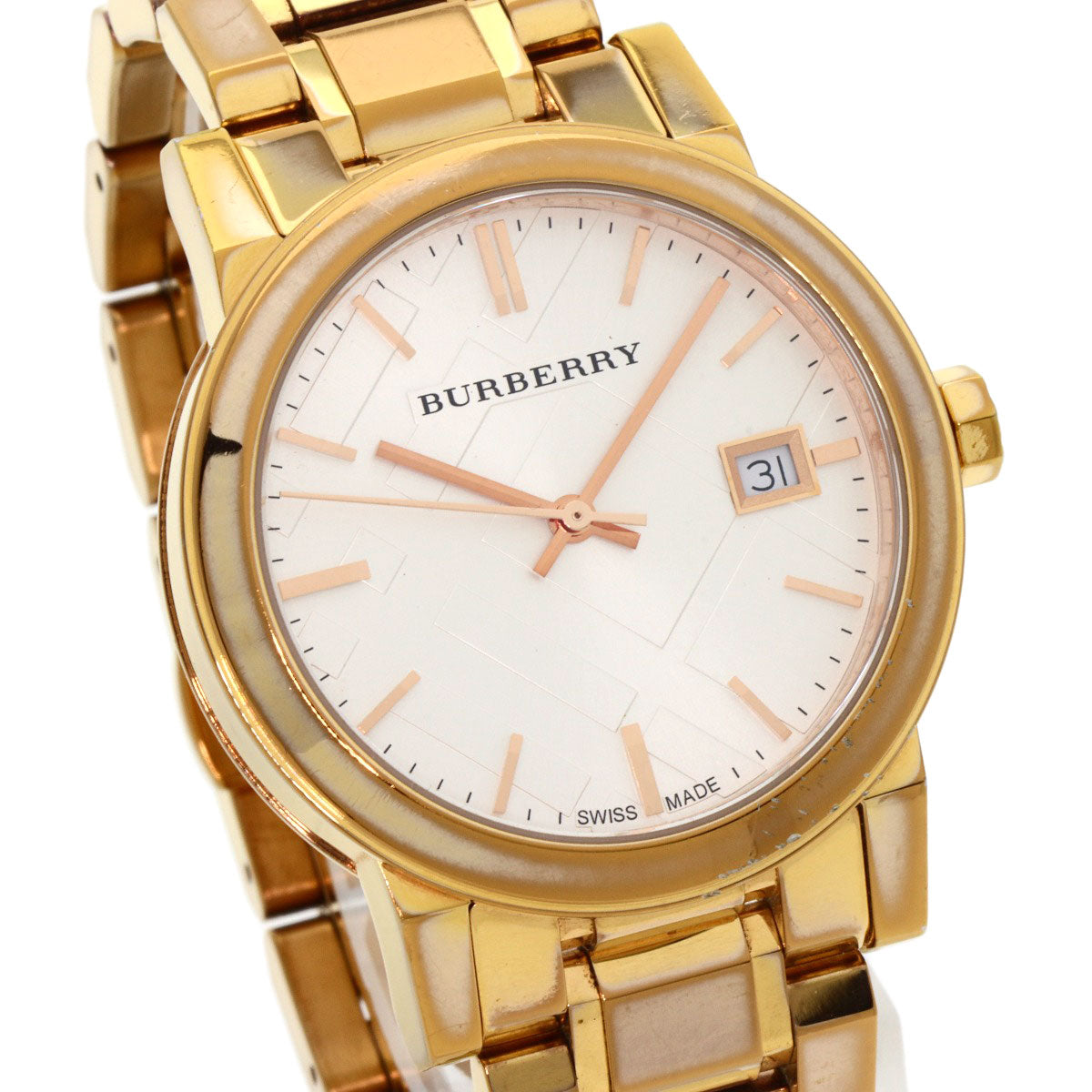 BURBERRY バーバリー BU9104 ラウンドフェイス 腕時計 GP レディース 中古