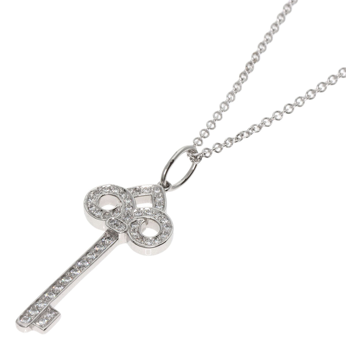 TIFFANY&Co. ティファニー フルール ド リス キー ダイヤモンド ネックレス PT950 レディース 中古