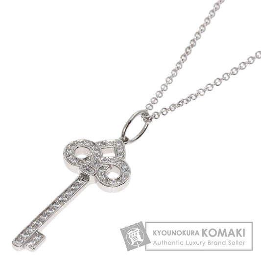 TIFFANY&Co. ティファニー フルール ド リス キー ダイヤモンド ネックレス PT950 レディース 中古