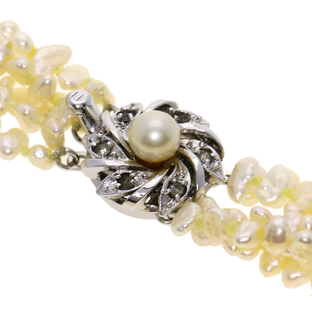 SELECT JEWELRY セレクトジュエリー 淡水パール 真珠 5連 ブレスレット 2点セット ネックレス SV レディース 中古