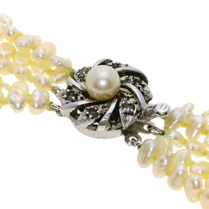 SELECT JEWELRY セレクトジュエリー 淡水パール 真珠 5連 ブレスレット 2点セット ネックレス SV レディース 中古