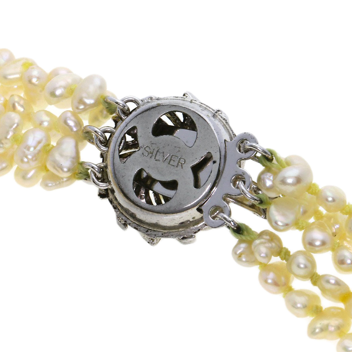 SELECT JEWELRY セレクトジュエリー 淡水パール 真珠 5連 ブレスレット 2点セット ネックレス SV レディース 中古