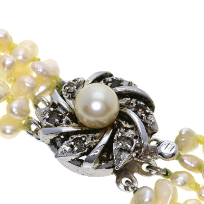 SELECT JEWELRY セレクトジュエリー 淡水パール 真珠 5連 ブレスレット 2点セット ネックレス SV レディース 中古
