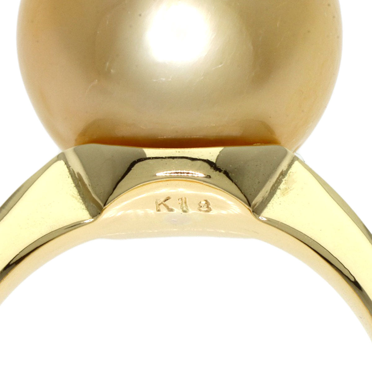 SELECT JEWELRY セレクトジュエリー ゴールデンパール 真珠 リング・指輪 K18YG レディース 中古