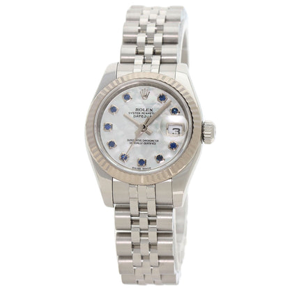 ROLEX ロレックス 179174NGS デイトジャスト 10P サファイア 腕時計 SS レディース 中古
