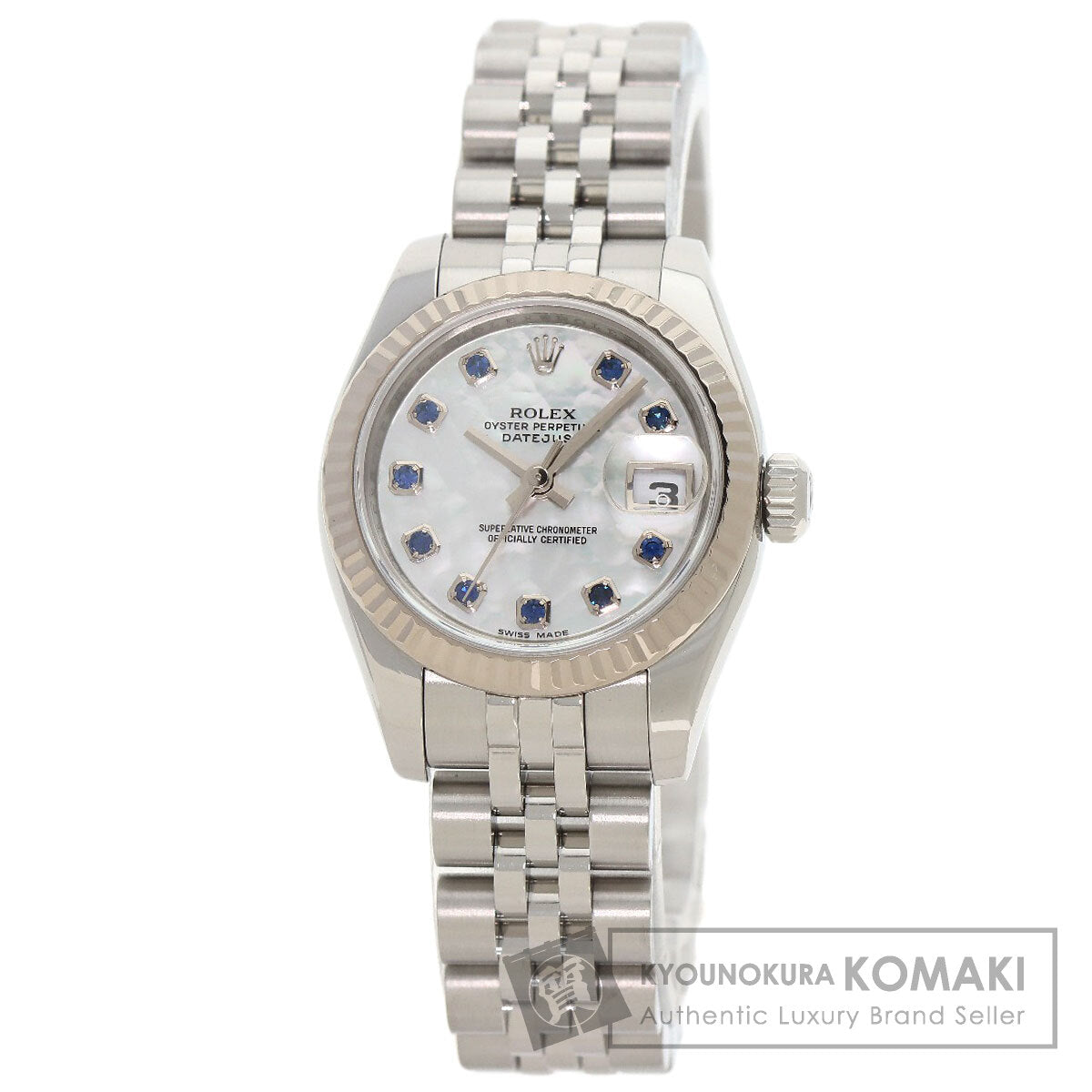 ROLEX ロレックス 179174NGS デイトジャスト 10P サファイア 腕時計 SS レディース 中古