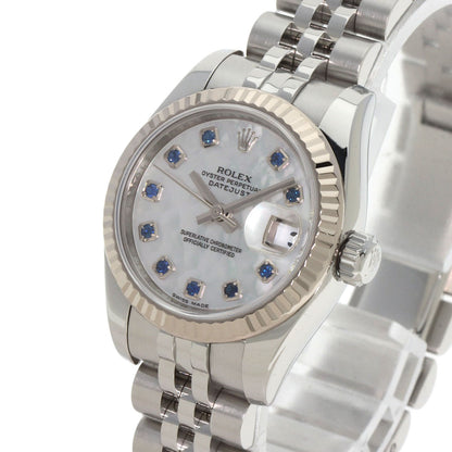 ROLEX ロレックス 179174NGS デイトジャスト 10P サファイア 腕時計 SS レディース 中古