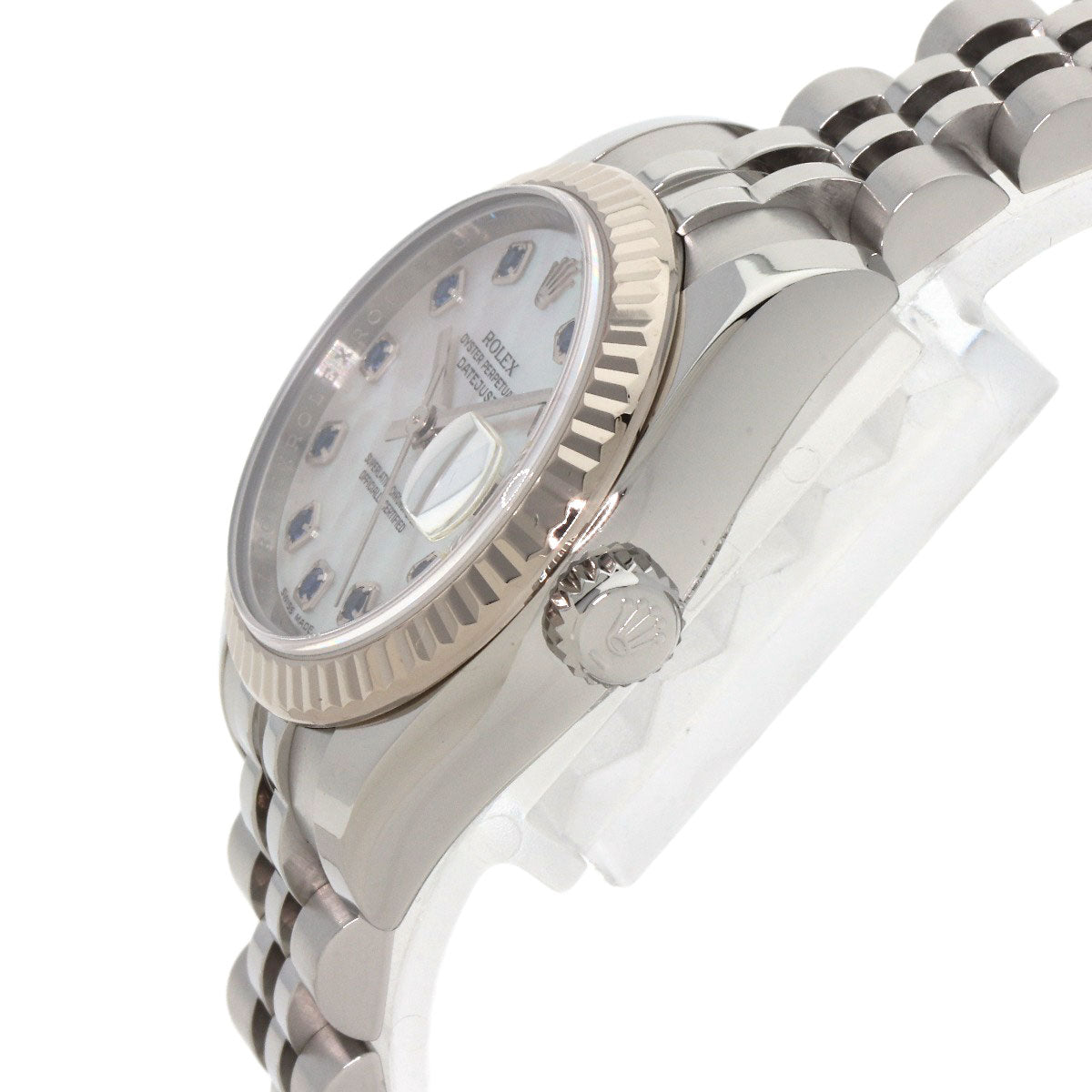 ROLEX ロレックス 179174NGS デイトジャスト 10P サファイア 腕時計 SS レディース 中古