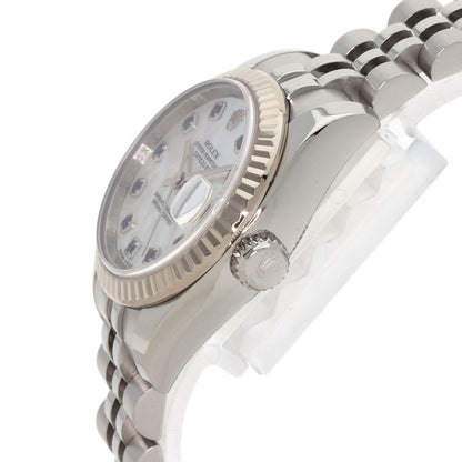 ROLEX ロレックス 179174NGS デイトジャスト 10P サファイア 腕時計 SS レディース 中古