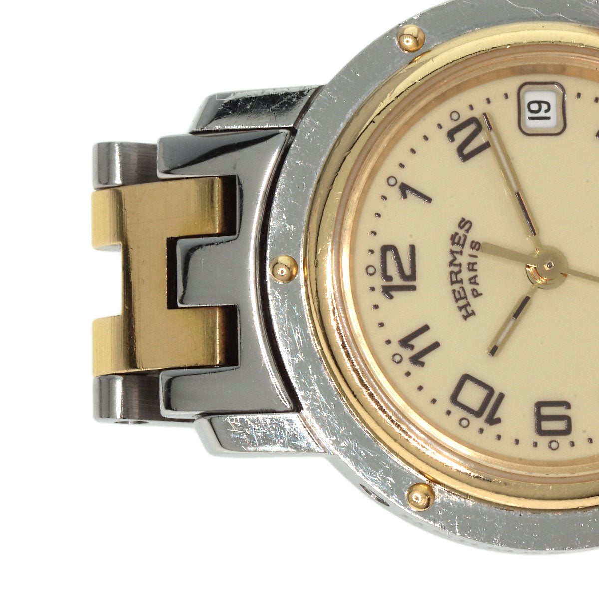 HERMES エルメス CL4.220 クリッパー 腕時計 SS レディース 中古