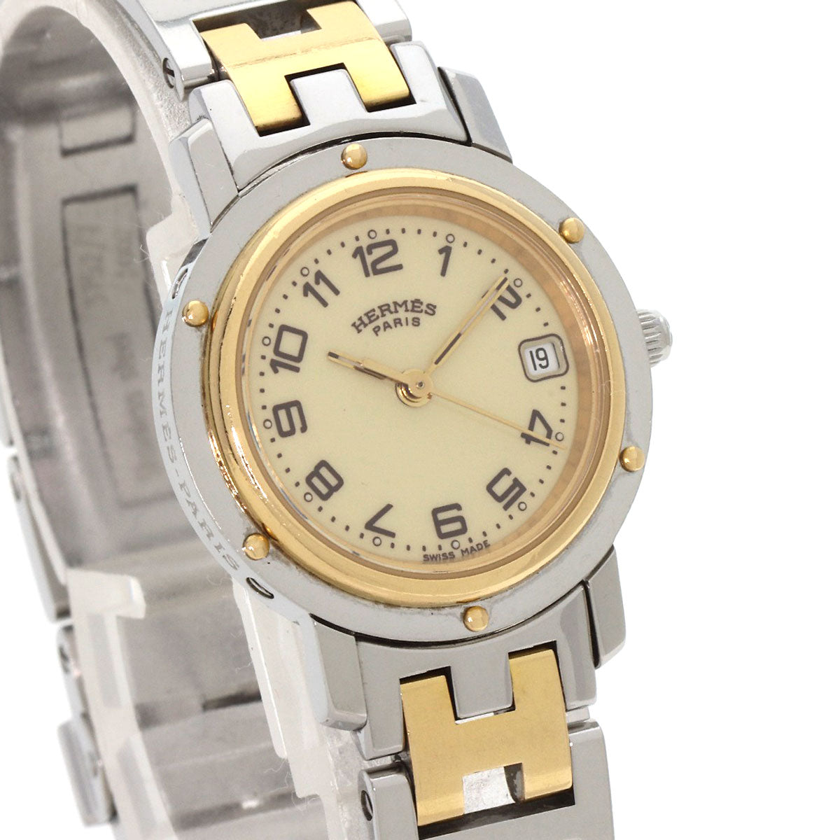 HERMES エルメス CL4.220 クリッパー 腕時計 SS レディース 中古