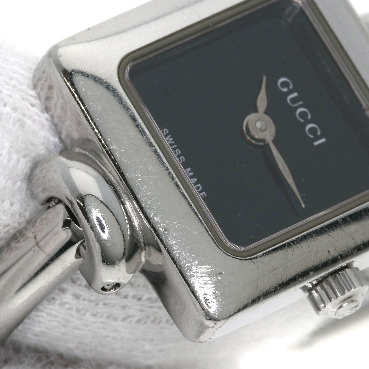 GUCCI グッチ 1900L スクエアフェイス 腕時計 SS レディース 中古