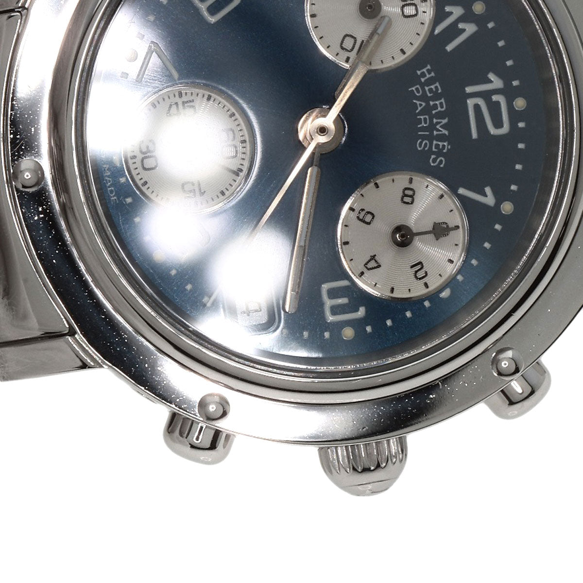 HERMES エルメス CL1.310 クリッパー クロノグラフ 腕時計 SS レディース 中古