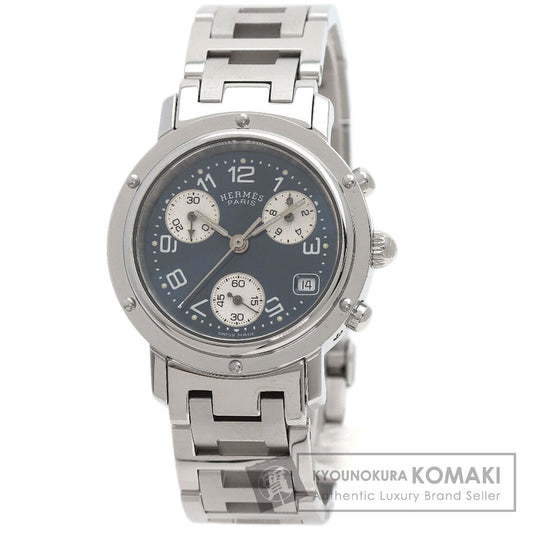 HERMES エルメス CL1.310 クリッパー クロノグラフ 腕時計 SS レディース 中古