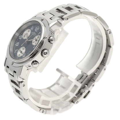 HERMES エルメス CL1.310 クリッパー クロノグラフ 腕時計 SS レディース 中古