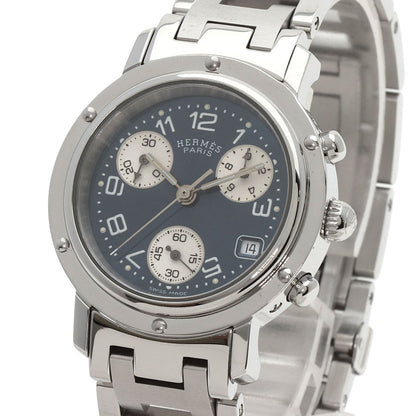 HERMES エルメス CL1.310 クリッパー クロノグラフ 腕時計 SS レディース 中古